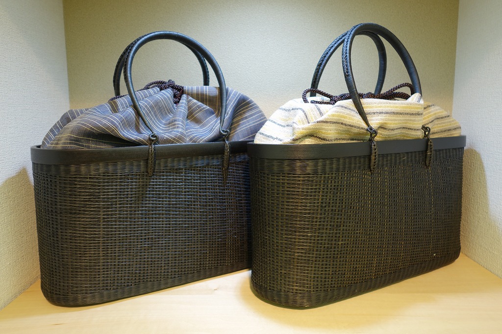 超安い】 竹籠巾着バッグ 高級 和 竹籠 - かごバッグ